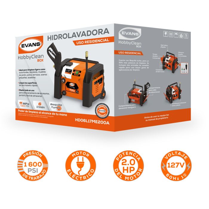 HIDROLAVADORA 6LPM 1750 PSI HD06L17ME200A