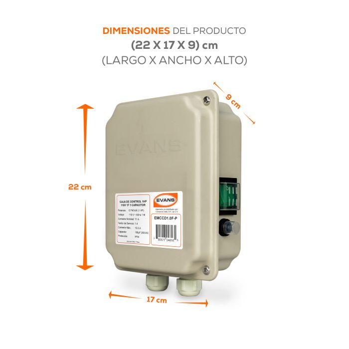 CAJA DE CONTROL 1HP P/MOTOR