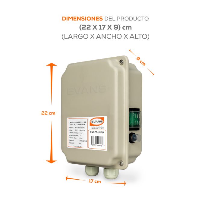 CAJA DE CONTROL 1.5HP P/MOTOR
