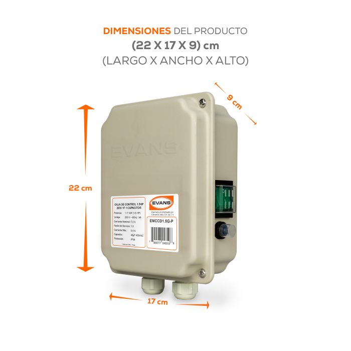 CAJA DE CONTROL 1.5HP P/MOTOR