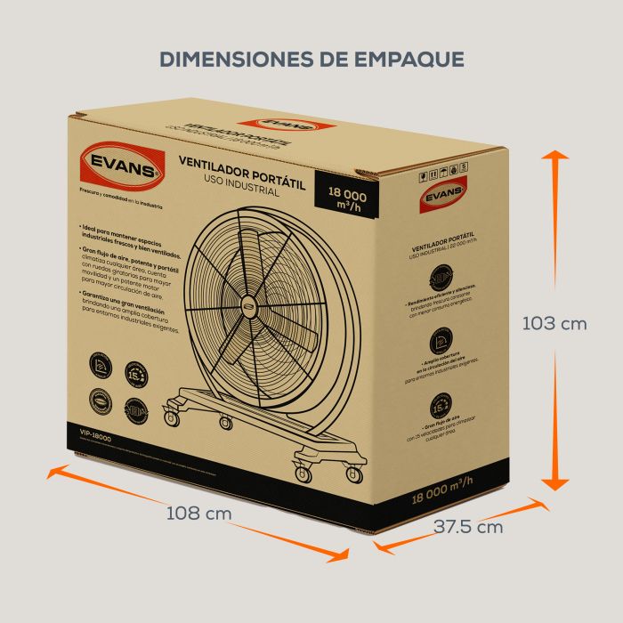 VENTILADOR IND. 18 000 M3/H