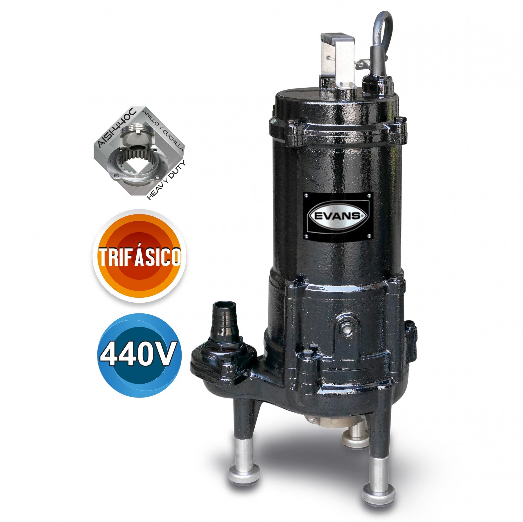 BOMBA TRITURADORA TRIFÁSICA 2.0HP 440V - GD1ME0200H