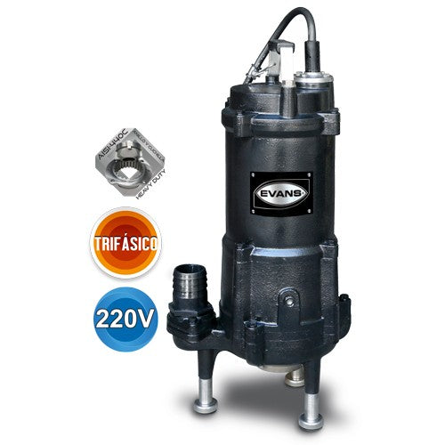 BOMBA TRITURADORA TRIFÁSICA 5.0HP 220V - GD2ME0500G