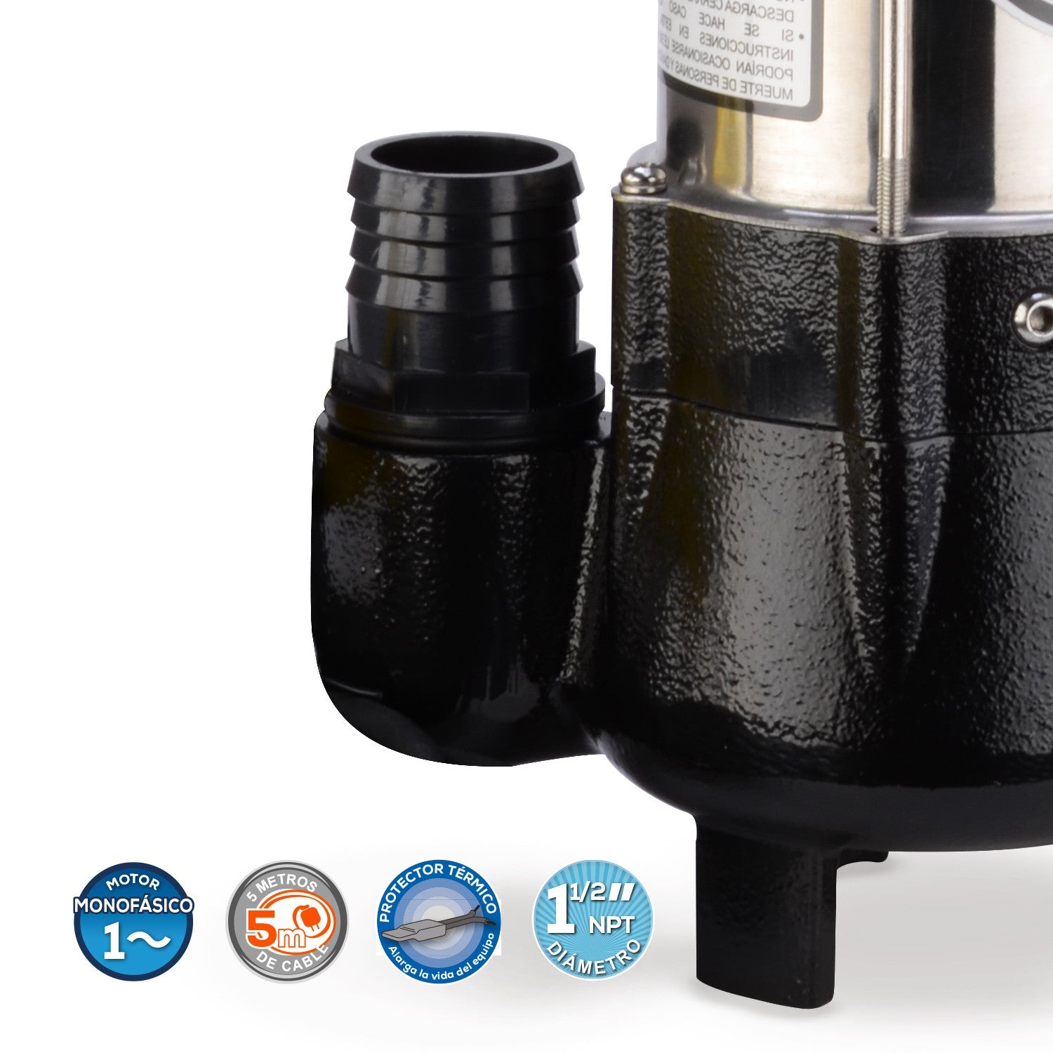 BOMBA SUMERGIBLE ACHIQUE AGUAS RESIDUALES 0.50HP - SAS1.5ME050F