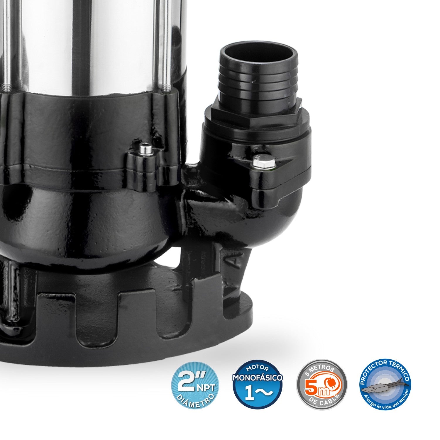 BOMBA SUMERGIBLE ACHIQUE AGUAS RESIDUALES 0.75HP - SAS2ME075F