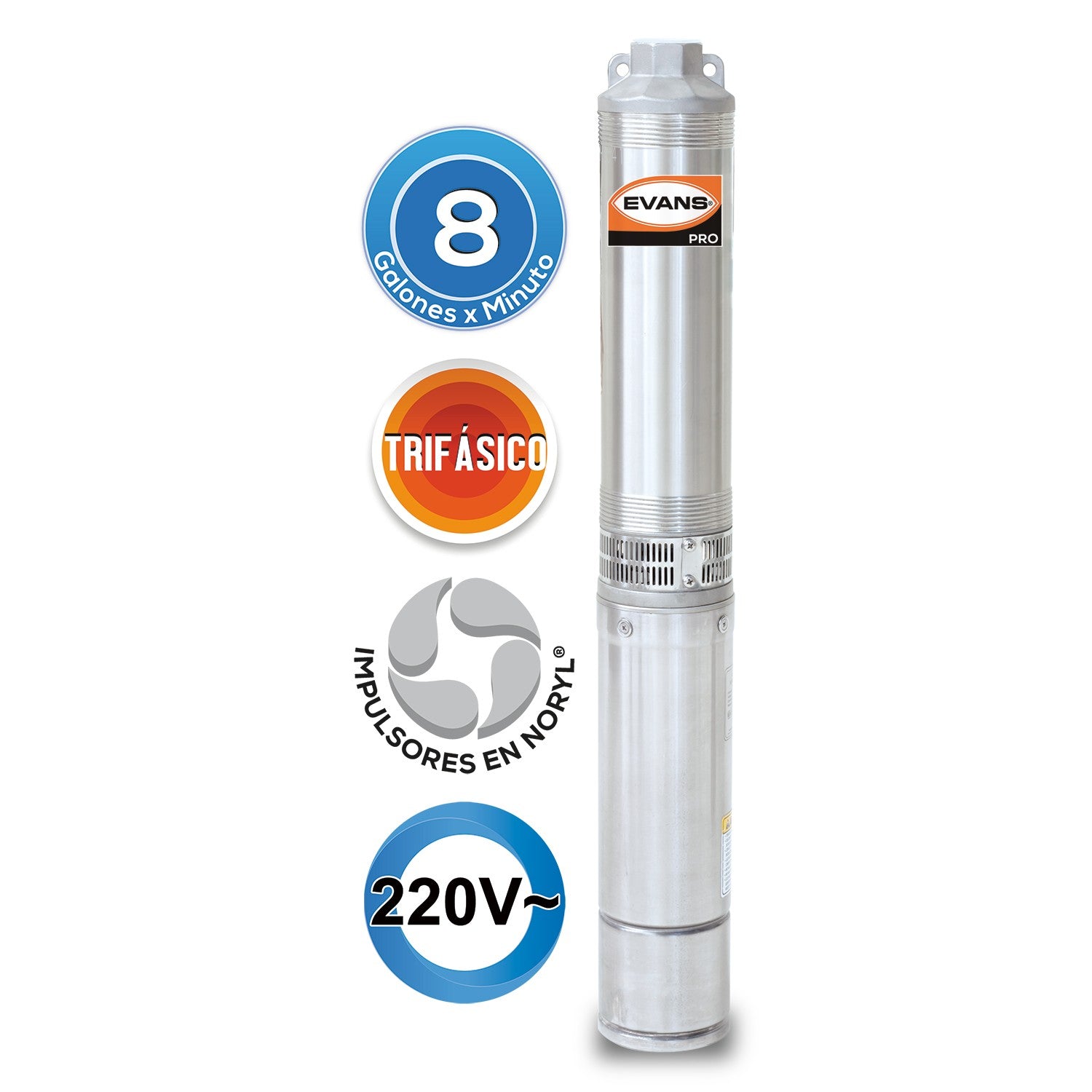 EQUIPO DE RIEGO SUMERGIBLE TRIFÁSICA 8GPM 2.0HP 220V - SD410ME0200G