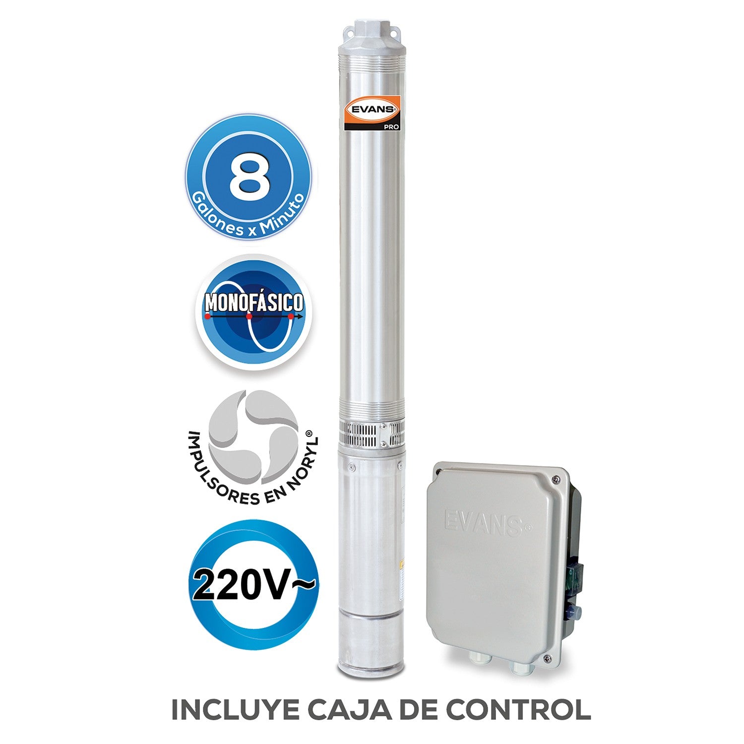 EQUIPO DE RIEGO SUMERGIBLE 8GPM 5.0HP 220V - SD410ME500G3