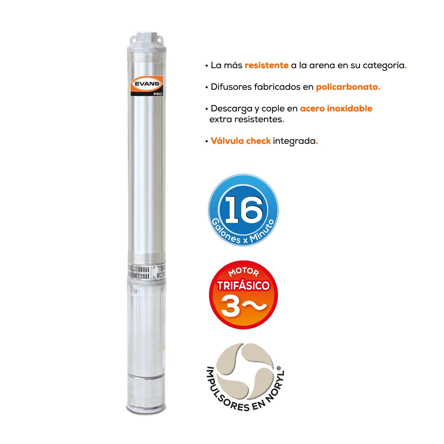 EQUIPO DE RIEGO SUMERGIBLE TRIFÁSICA 16GPM 1.0HP 220V - SD416ME0100G