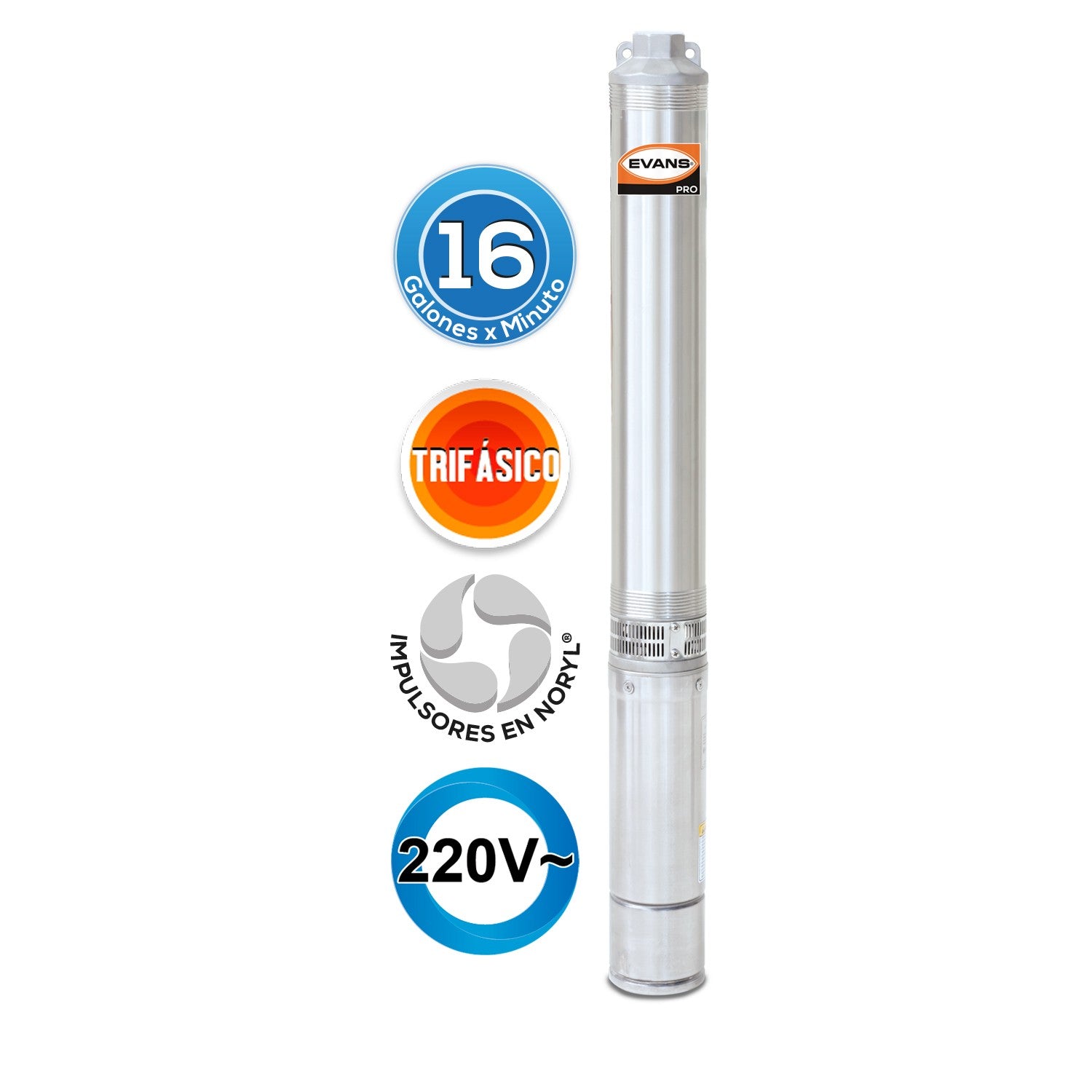 EQUIPO DE RIEGO SUMERGIBLE TRIFÁSICA 16GPM 0.5HP 220V - SD418ME0050G