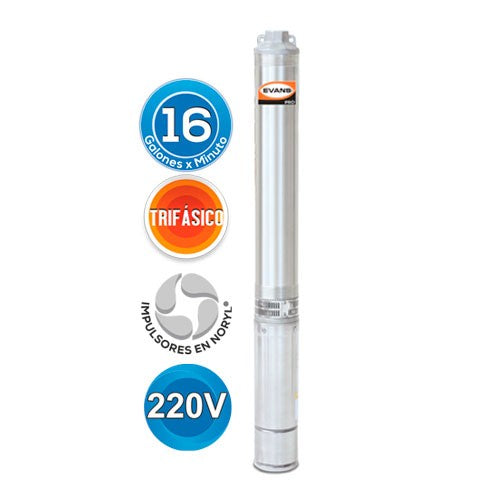 EQUIPO DE RIEGO SUMERGIBLE TRIFÁSICO 16GPM 2.0HP 220V - SD418ME0200G
