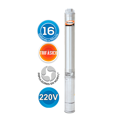 EQUIPO DE RIEGO SUMERGIBLE TRIFÁSICO 16GPM 3.0HP 220V - SD418ME0300G