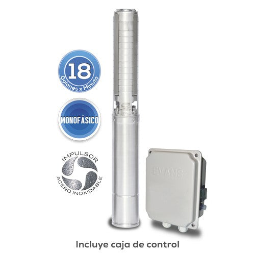 EQUIPO DE RIEGO SUMERGIBLE INOX 18GPM 1.5HP 220V - SD418ME150G3I