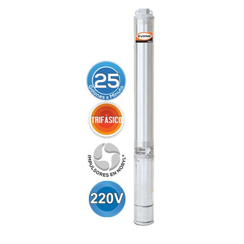 EQUIPO DE RIEGO SUMERGIBLE TRIFÁSICA 25GPM 1.5HP 220V - SD425ME0150G