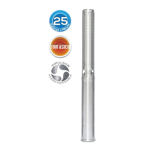 EQUIPO DE RIEGO SUMERGIBLE TRIFÁSICA INOX 25GPM 2.0HP 220V - SD425ME0200GI