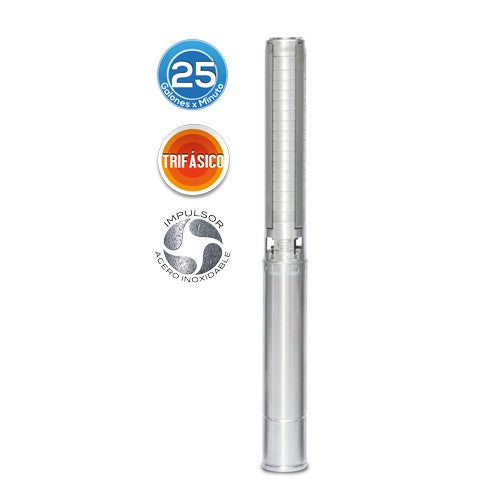 EQUIPO DE RIEGO SUMERGIBLE TRIFÁSICA INOX 25GPM 5.0HP 220V - SD425ME0500GI