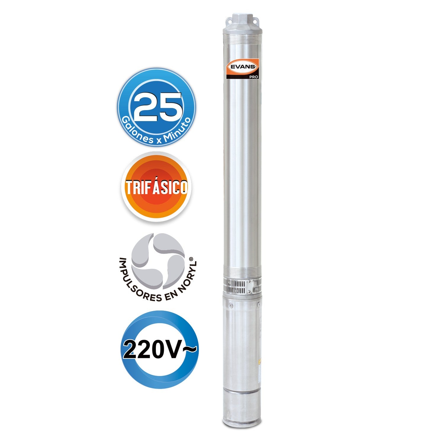 EQUIPO DE RIEGO SUMERGIBLE TRIFÁSICA 25GPM 7.5HP 220V - SD425ME0750G