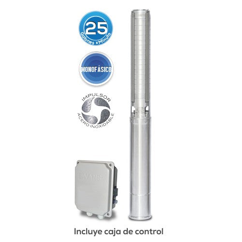 EQUIPO DE RIEGO SUMERGIBLE INOX 25GPM 5.0HP 220V - SD425ME500G3I