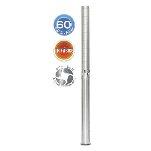 EQUIPO DE RIEGO SUMERGIBLE TRIFÁSICO INOX 60GPM 3.0HP 220V - SD460ME0300GI