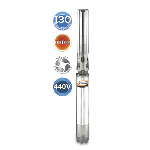 EQUIPO DE RIEGO SUMERGIBLE TRIFÁSICO INOX 130GPM 25.0HP 440V - SD6130ME2500HI