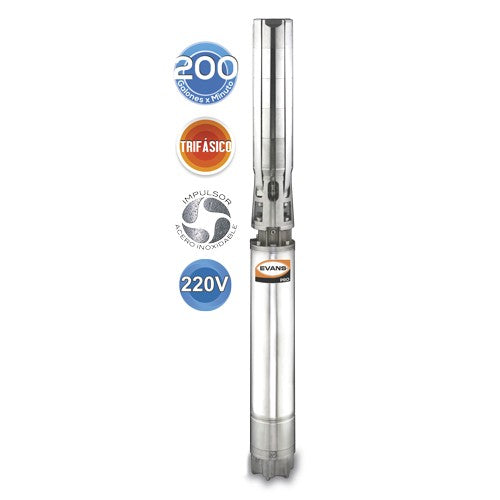 EQUIPO DE RIEGO SUMERGIBLE TRIFÁSICO INOX 200GPM 20.0HP 220V - SD6200ME2000GI