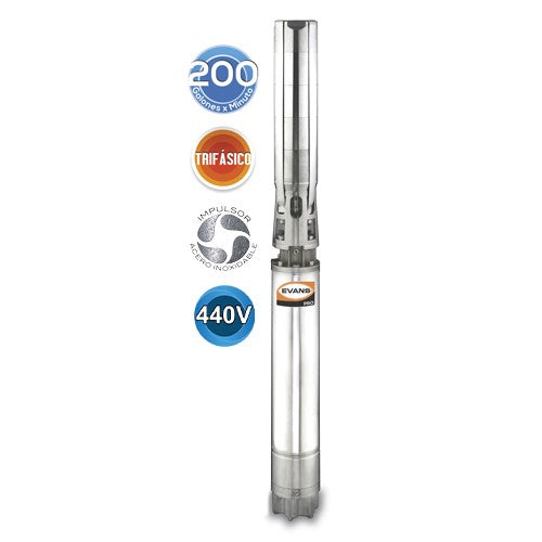 EQUIPO DE RIEGO SUMERGIBLE TRIFÁSICO INOX 200GPM 30.0HP 440V - SD6200ME3000HI