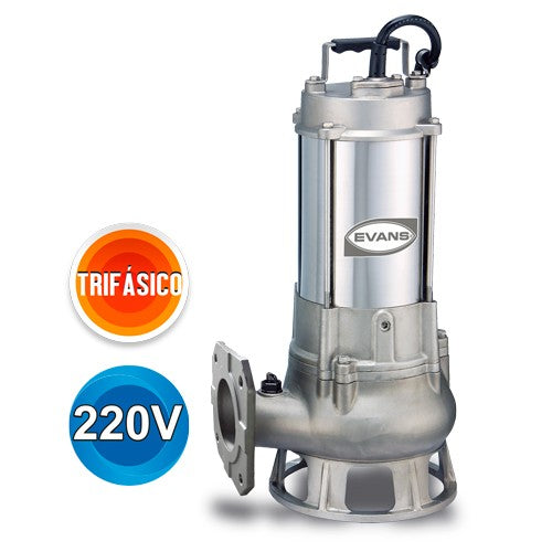 BOMBA INOXIDABLE PARA LODOS TRIFÁSICA 2.0HP 220V - SV3ME0200G-I