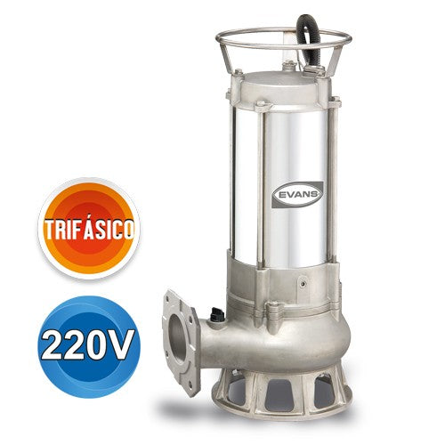 BOMBA INOXIDABLE PARA LODOS TRIFÁSICA 7.5HP 220V - SV4ME0750G-I