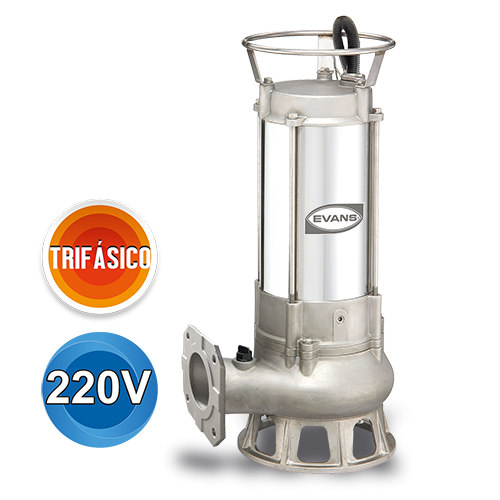 BOMBA INOXIDABLE PARA LODOS TRIFÁSICA 10.0HP 220V - SV4ME1000G-I