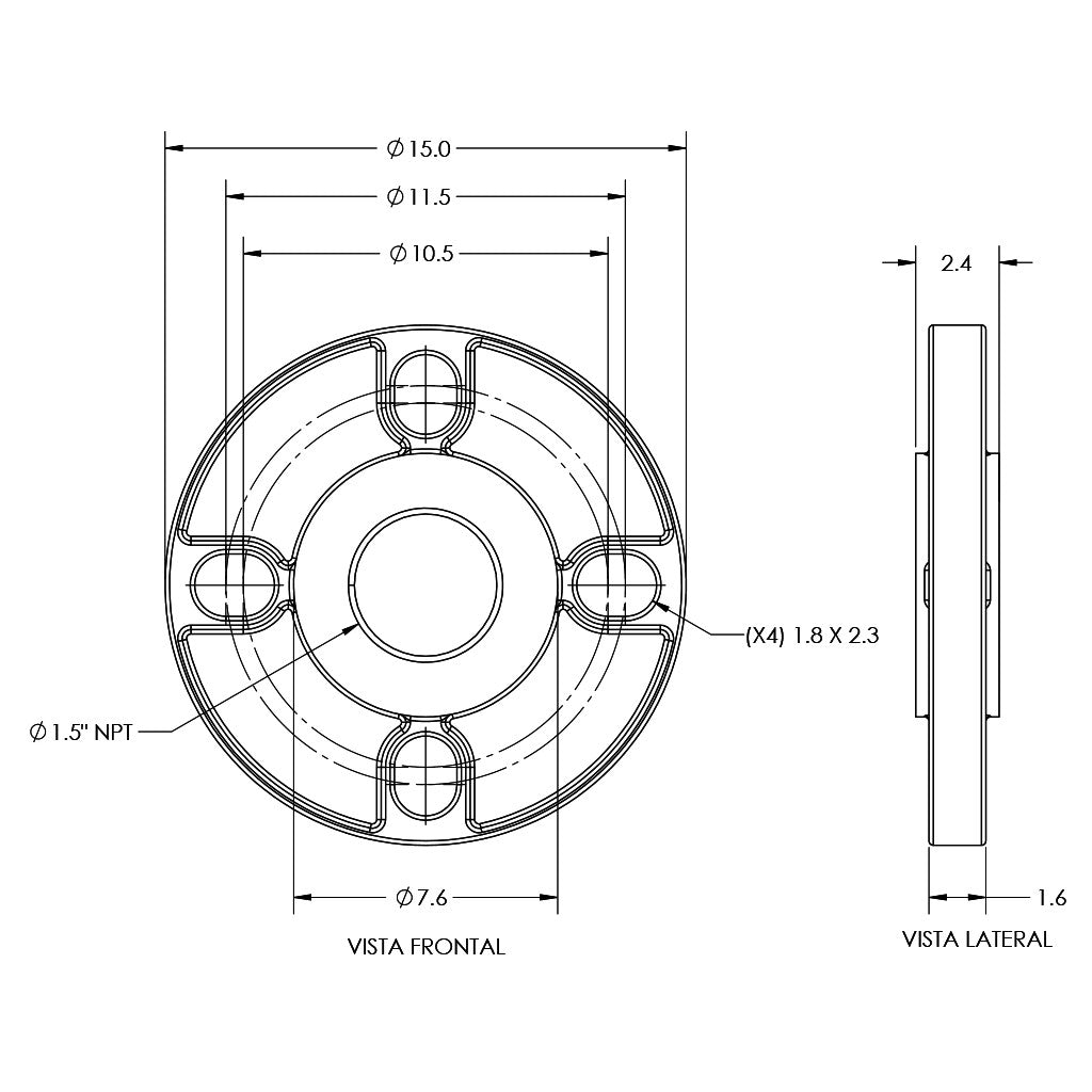 KIT BRIDAS ROSCADAS 1.5" - RB-SSXV-KBR150
