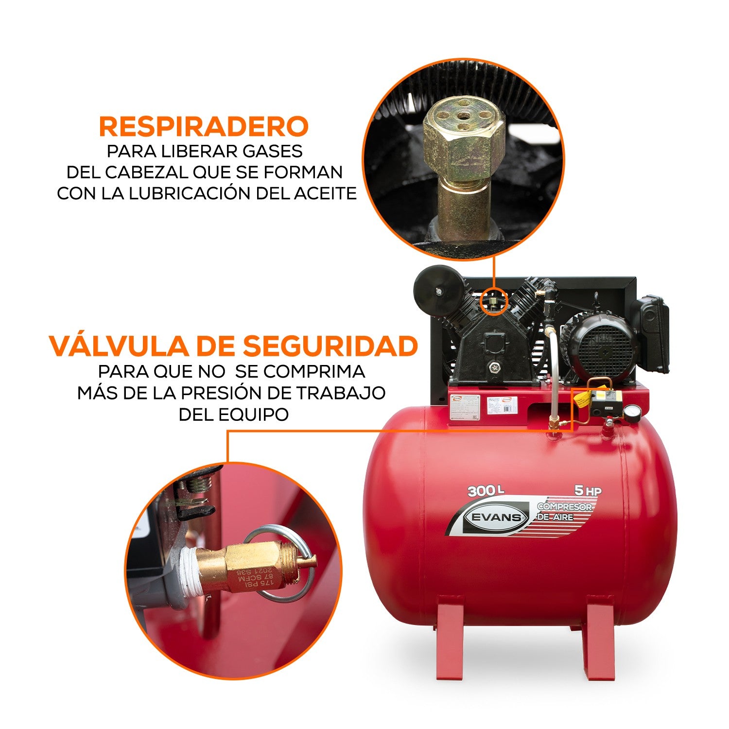 COMPRESOR 2 ETAPAS 5.0HP 300L - E200ME500-300