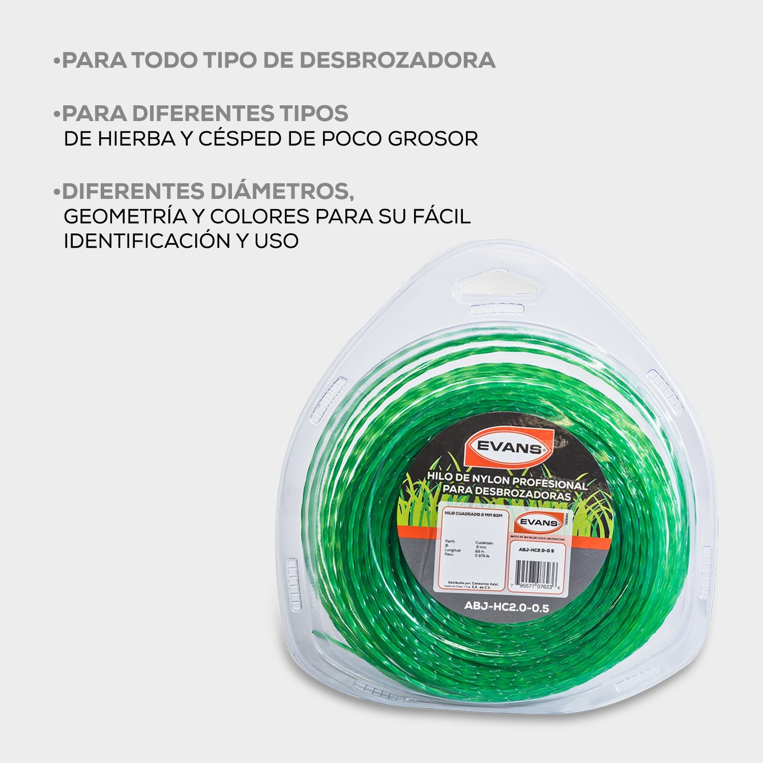 HILO CUADRADO DESBROZADORA 2MM 63M - ABJ-HC2.0-0.5