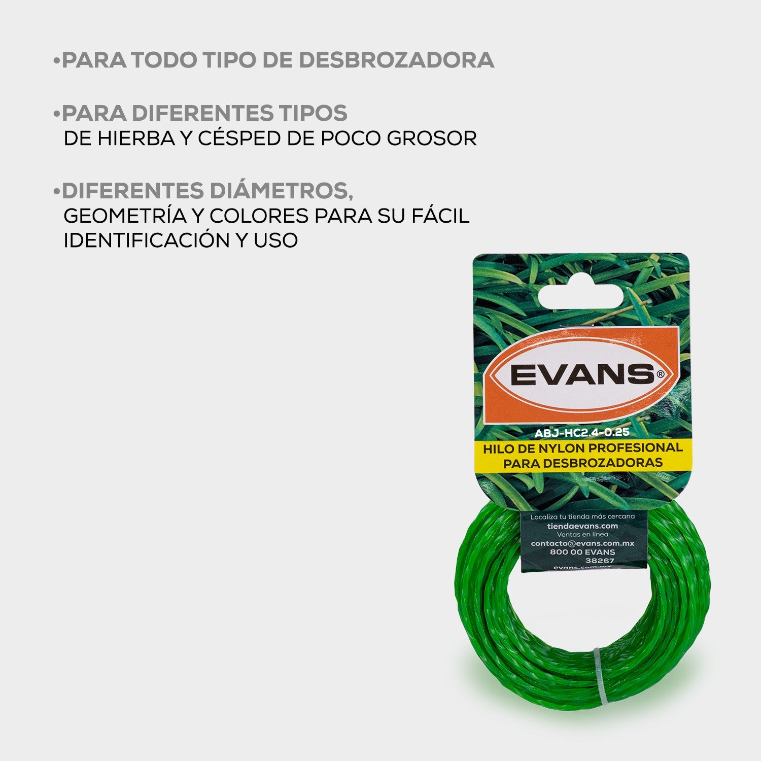 HILO CUADRADO DESBROZADORA 2.4MM 22M - ABJ-HC2.4-0.25