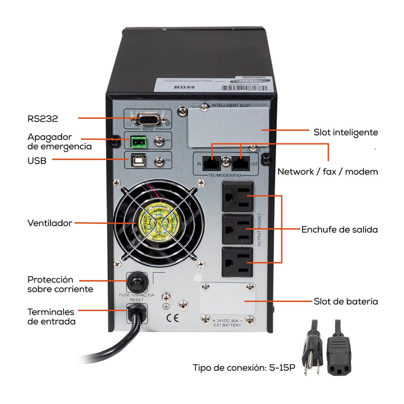 UPS EVANS E1KVA/S900W - UPSEV1KVA