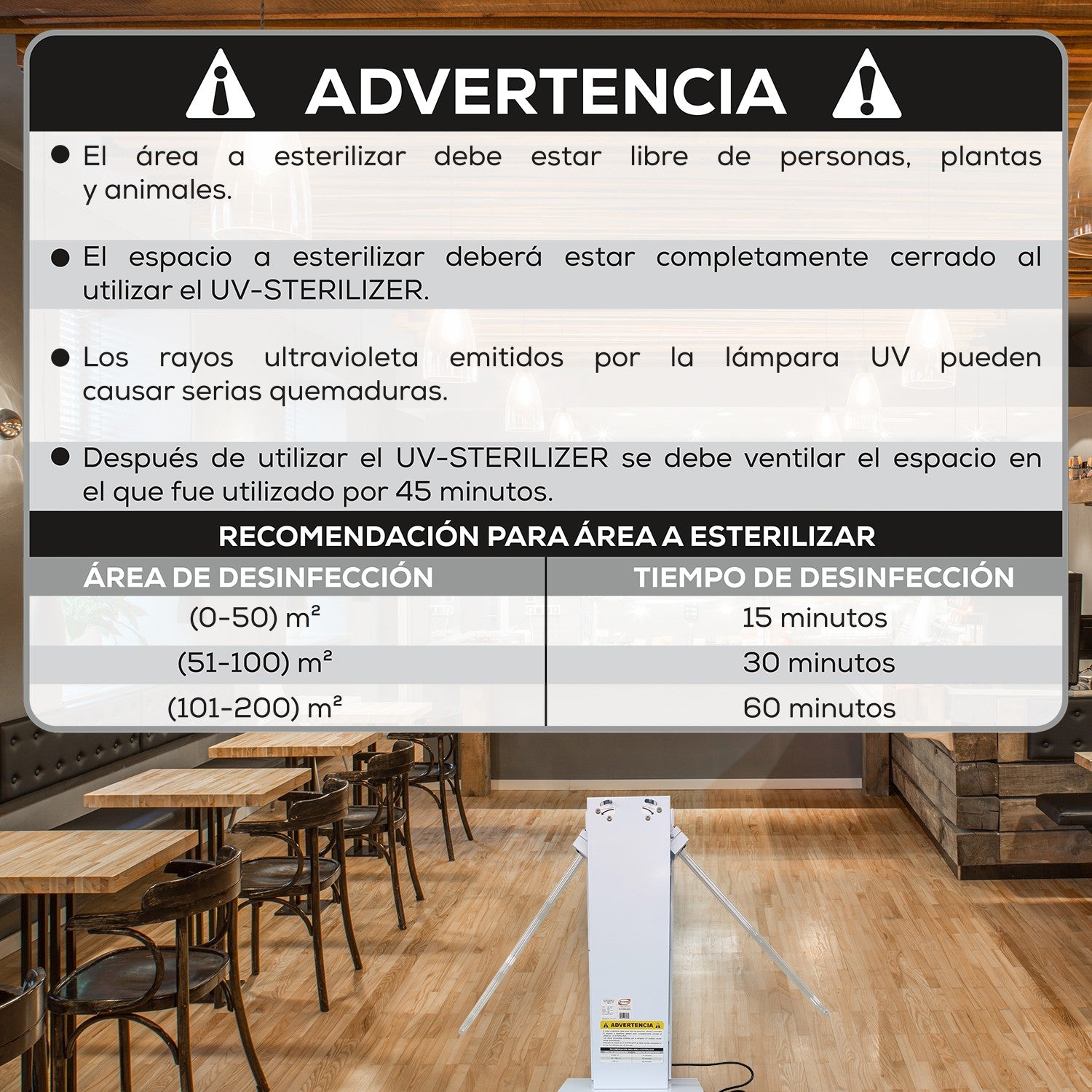 ESTERILIZADOR DE HABITACIÓN UV 200W - UV-STERILIZER