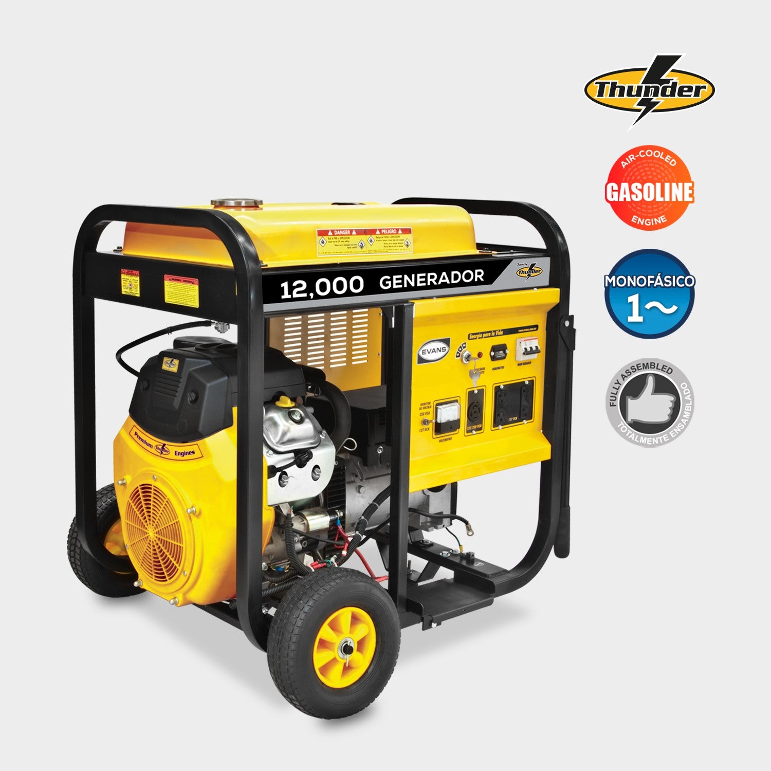 GENERADOR 12.0KVA 22.0HP A/E THUNDER - G120MG2200TH