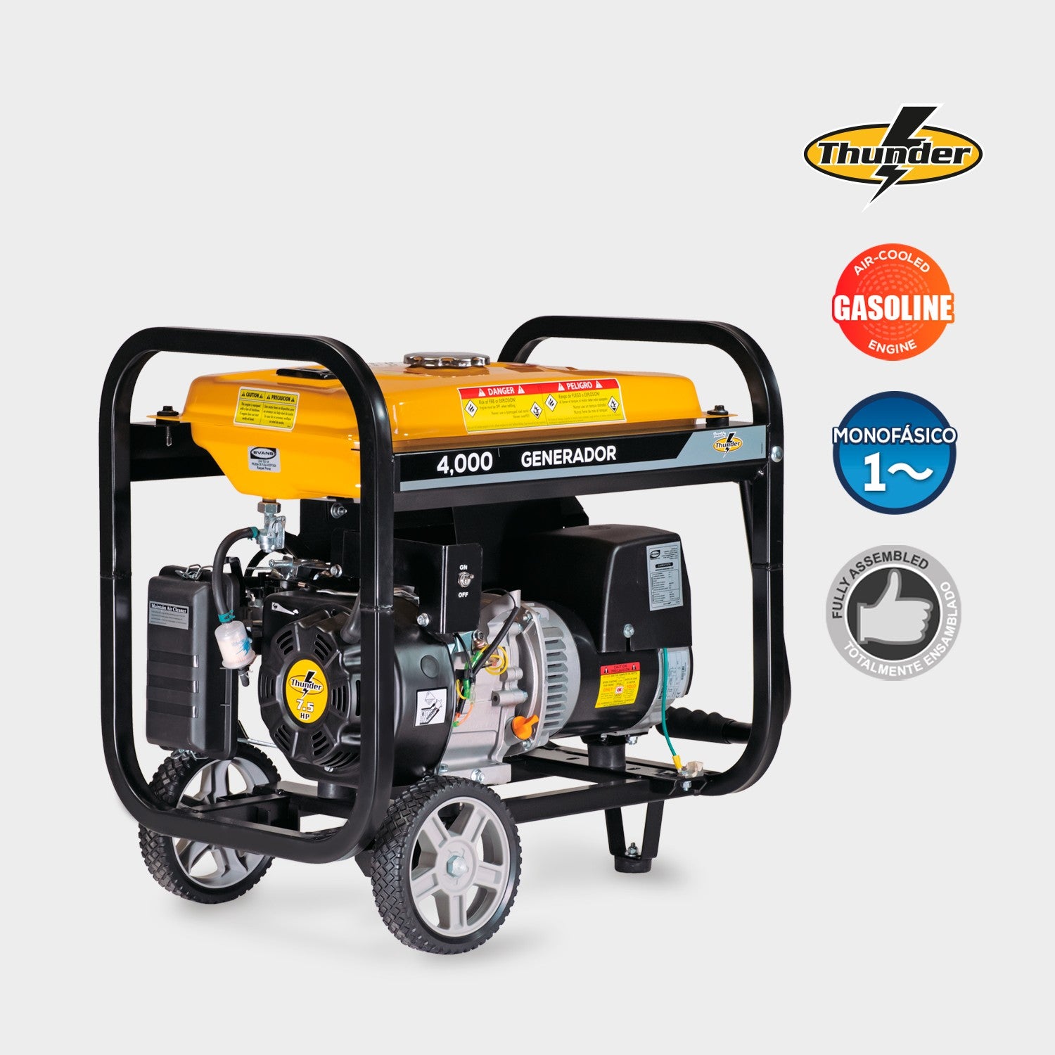 GENERADOR 3.8KVA 7.5HP A/M THUNDER - G40MG0750TH