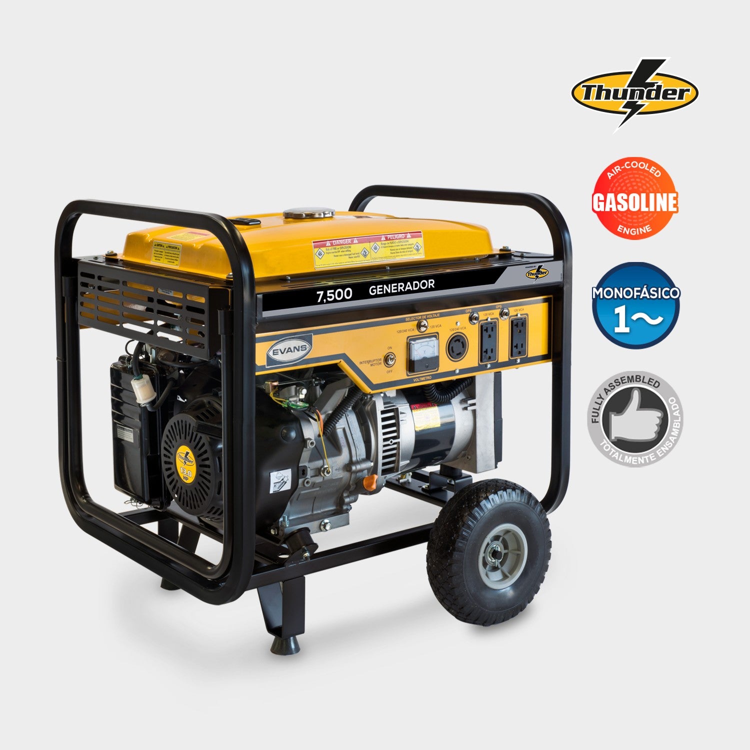 GENERADOR 7.0KVA 13.0HP A/M THUNDER - G75MG1300THW