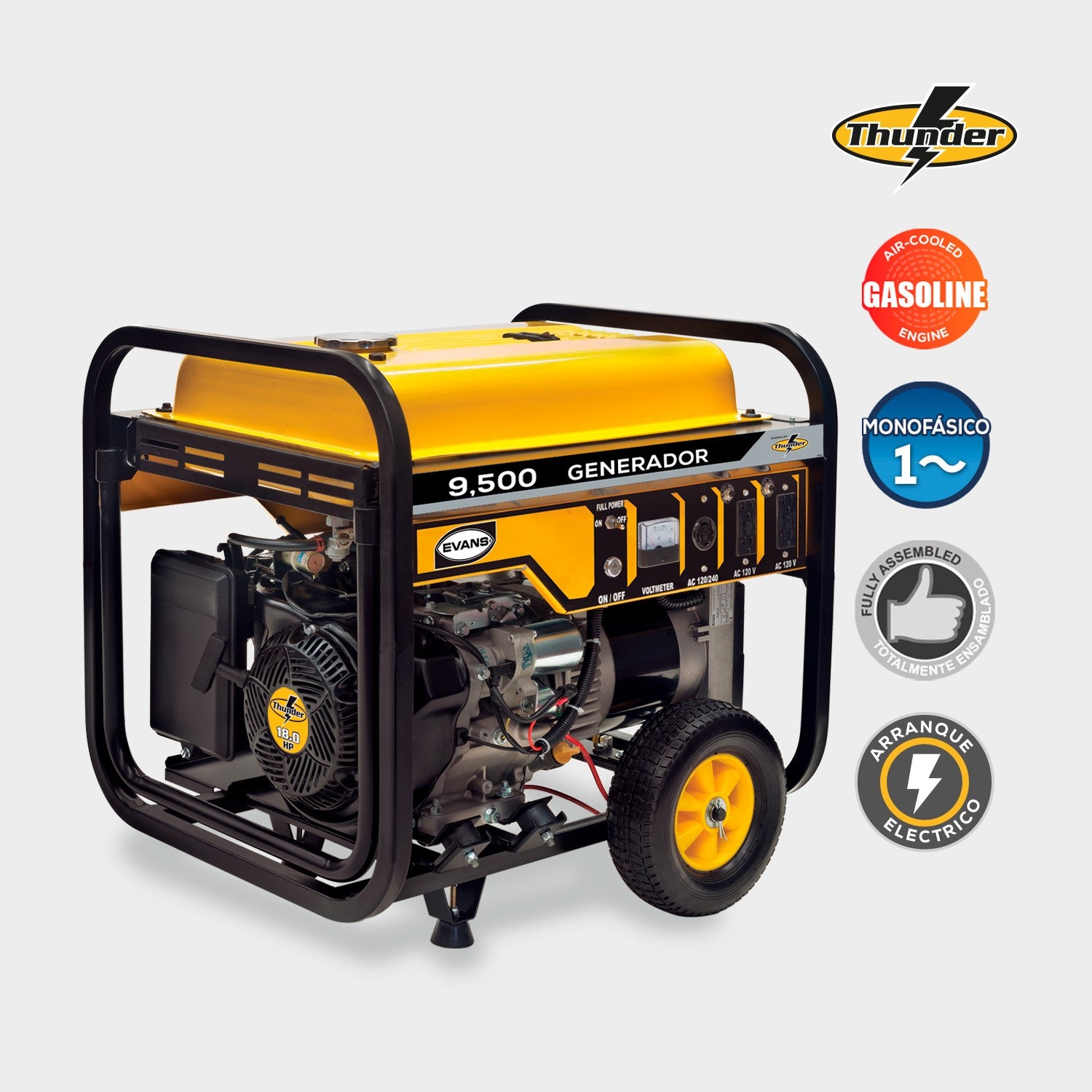 GENERADOR 9.5KVA 18.0HP A/EyM THUNDER - G95MG1800THWAE