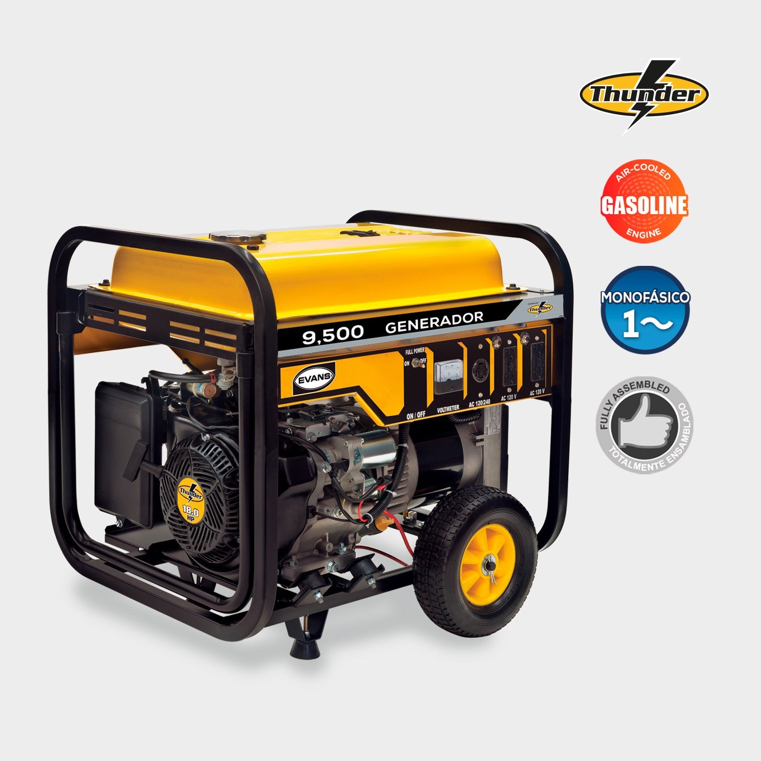 GENERADOR 9,5KVA 18.0HP A/M THUNDER - G95MG1800THW