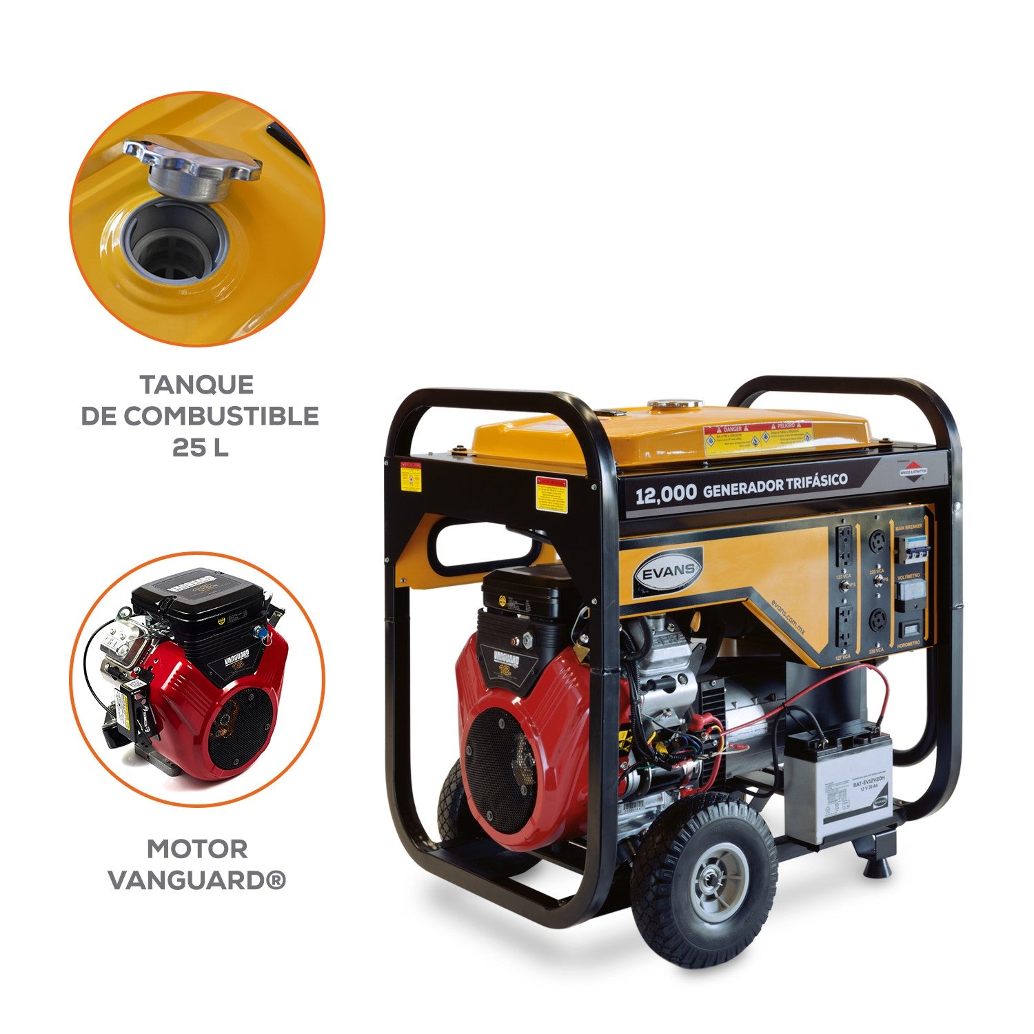 GENERADOR TRIFÁSICO 12.0KVA 18.0HP B&S - GT120MG1800BS