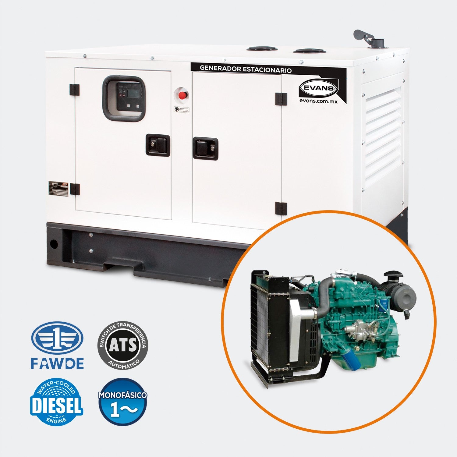 GENERADOR MONOFÁSICO 17.5KVA FAW DIESEL - GC22DA