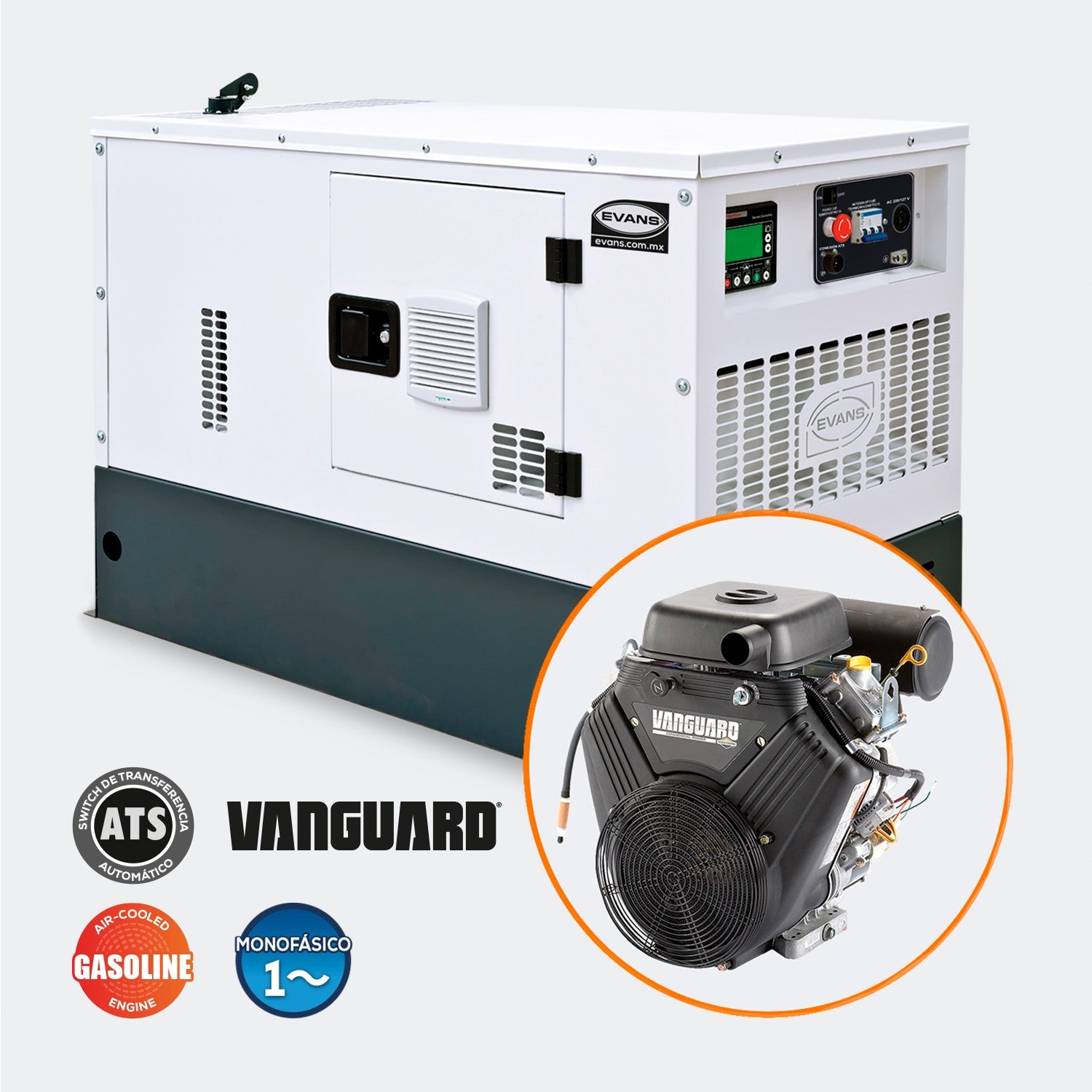 GENERADOR MONOFÁSICO 12.0KW 23.0HP VANGUARD - GS12MG2300BS