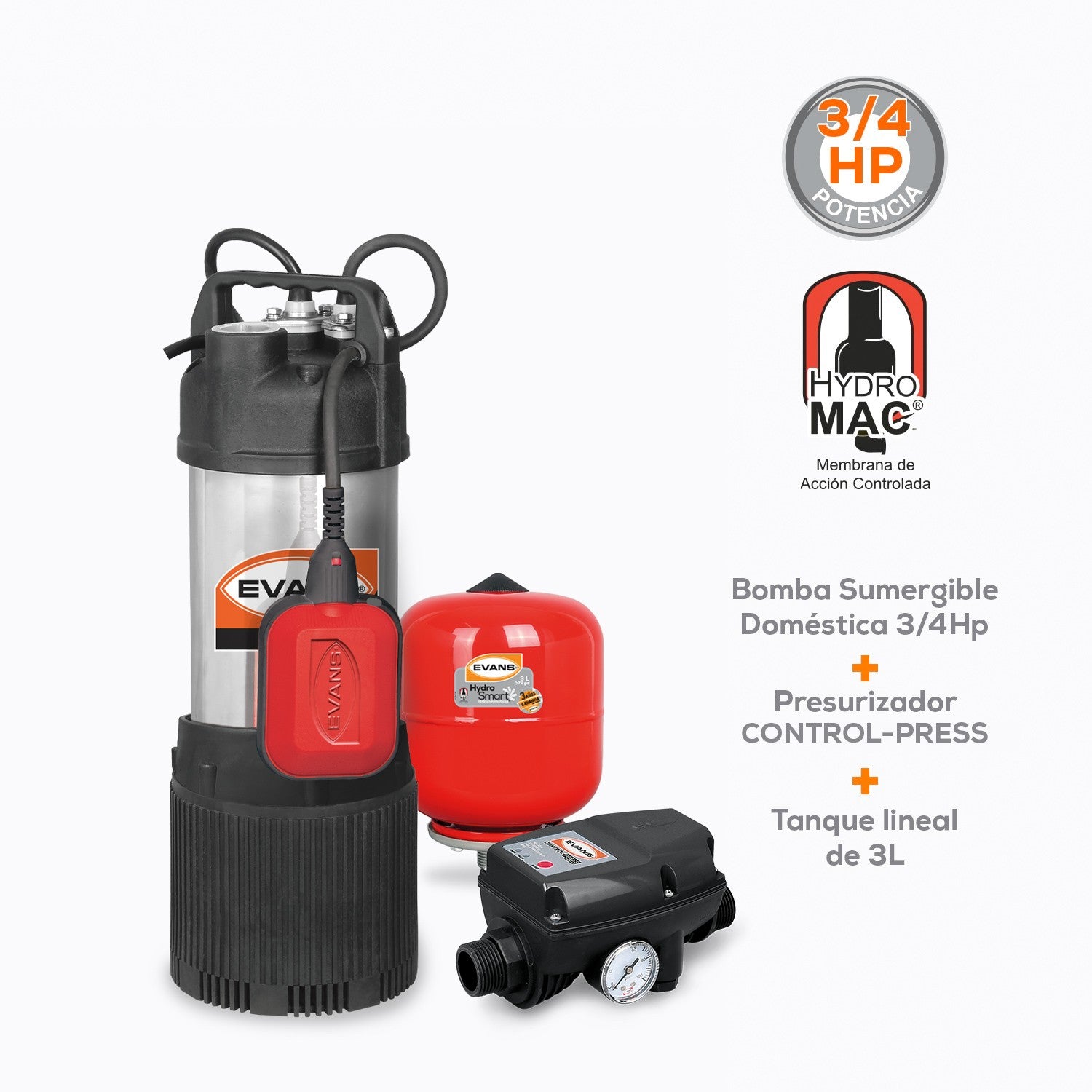 KIT INTEGRAL DE PRESION 3/4 HP - KIT-SPM1075-3