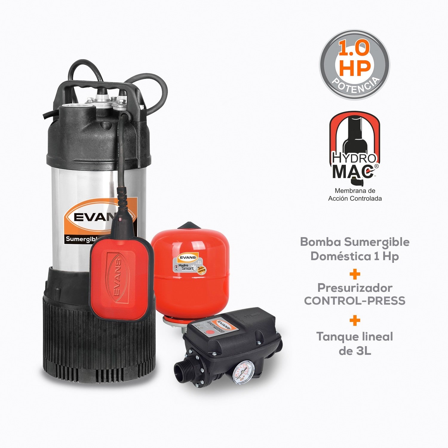 KIT INTEGRAL DE PRESION 1 HP - KIT-SPM1100-3