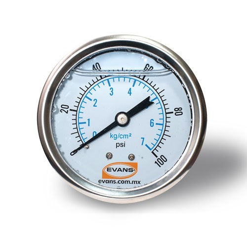 MANÓMETRO GLICERINA 100PSI POSTERIOR - MA100-1/4GP