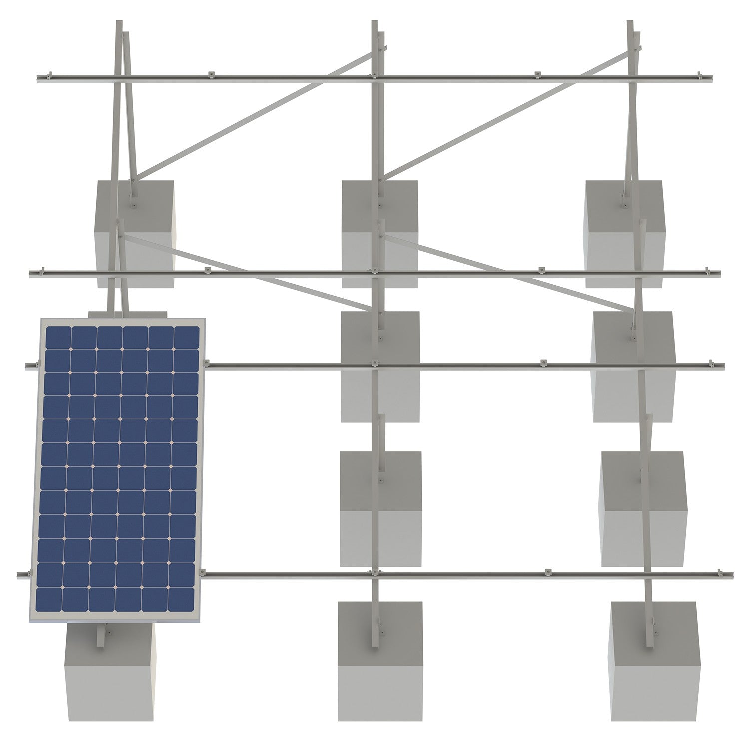 ESTRUCTURA PARA 8 PÁNELES SOLARES 2X4 - ASB8MFV-2X4